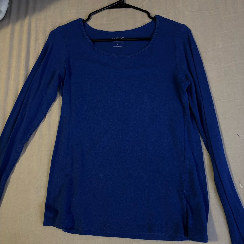 Blue Long Sleeve Top